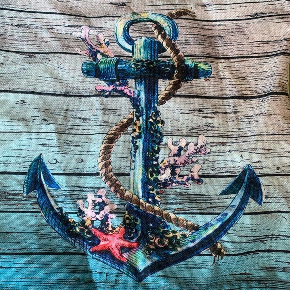 Nautical Vintage Anchor Throw Pillow Cover